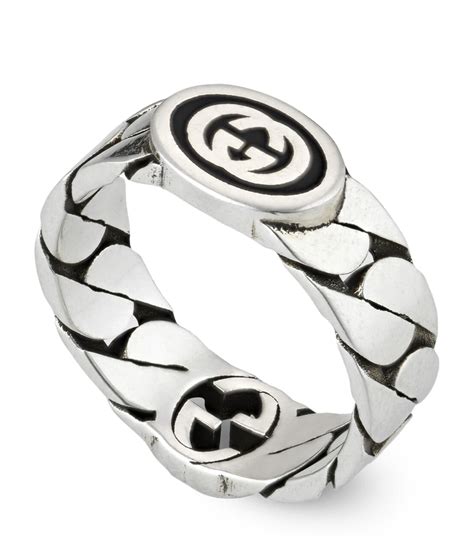 gucci silver ring price|gucci interlocking ring silver.